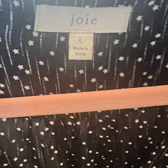 Joie Black Silk with Silver Stars. Size Large. - Picture 6 of 7